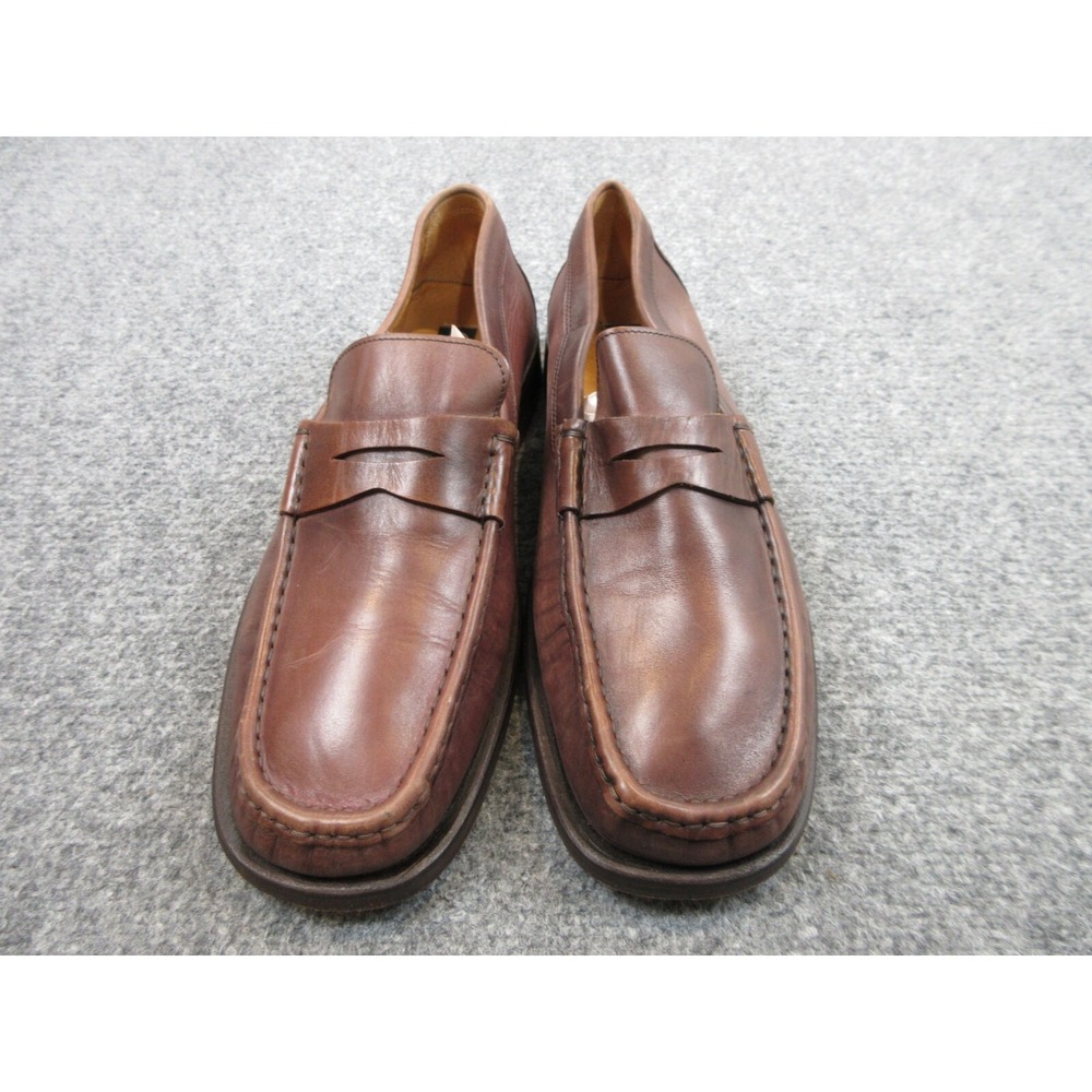 Calderone Shoes Mens Brown‎ Leather Dress Shoe Loafer Size 11 Italy Casual